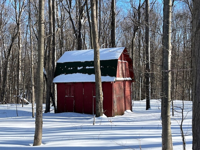 view of snow covered structure