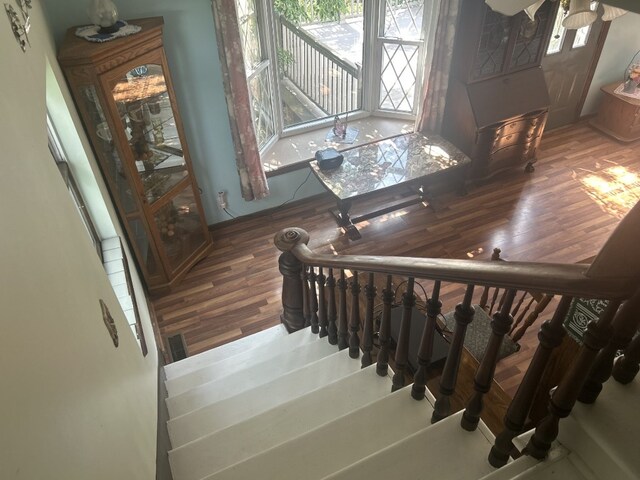 495 E Jamestown Rd, Greenville, PA 16125 - stairs with wood finished floors