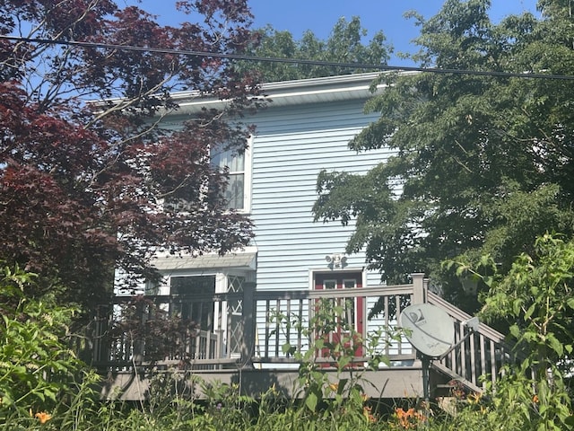 495 E Jamestown Rd, Greenville, PA 16125 - rear view of house featuring a wooden deck