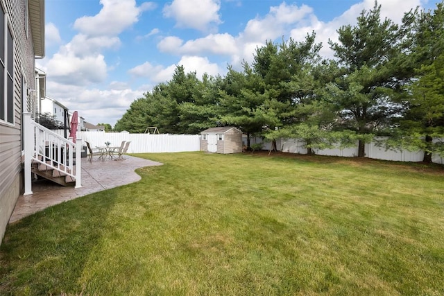 2861 S Birch Run, Millcreek, PA 16506 - fenced backyard with a patio and a storage unit