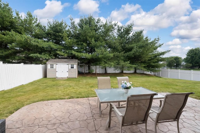2861 S Birch Run, Millcreek, PA 16506 - fenced backyard featuring a patio area, a shed, and outdoor dining area