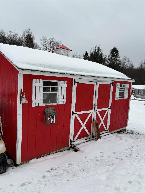 view of snow covered structure