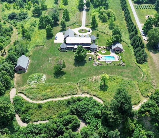 aerial view featuring a rural view