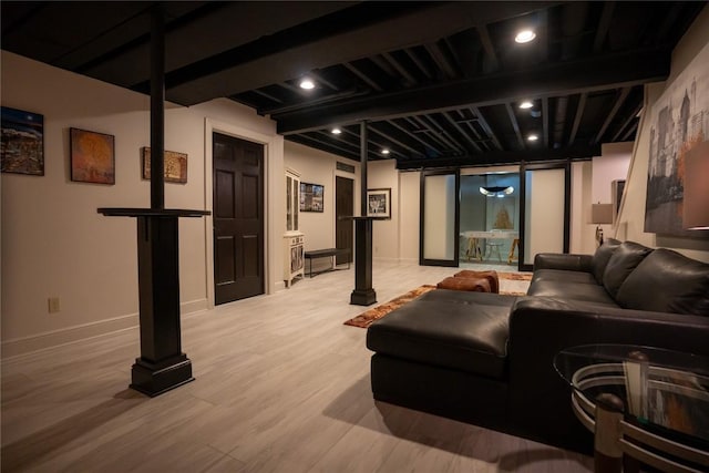 interior space featuring light hardwood / wood-style floors