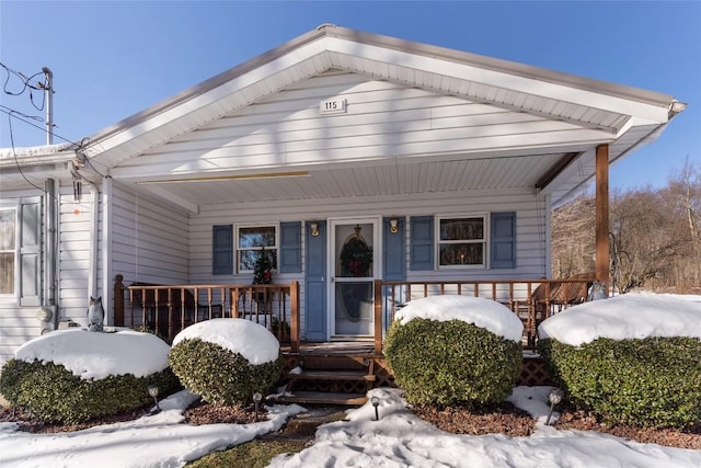 view of front of home with covered porch