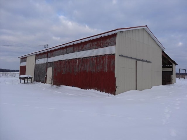 view of snow covered structure