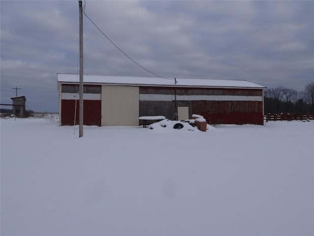 view of snow covered structure