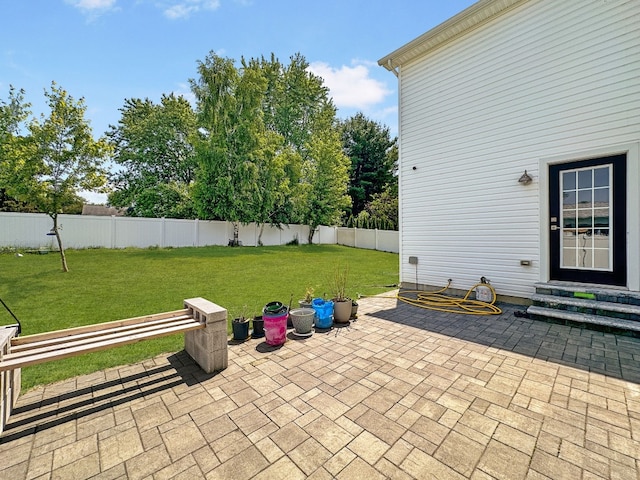 7723 Redbud Trl, Fairview, PA 16415 - fenced backyard featuring a patio area and entry steps