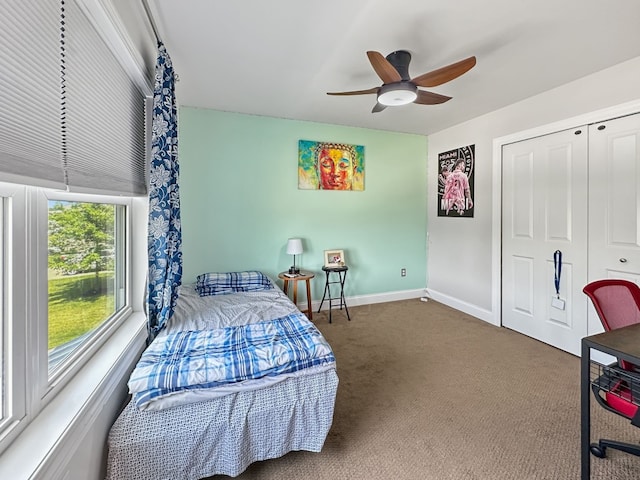 7723 Redbud Trl, Fairview, PA 16415 - carpeted bedroom with a ceiling fan and a closet