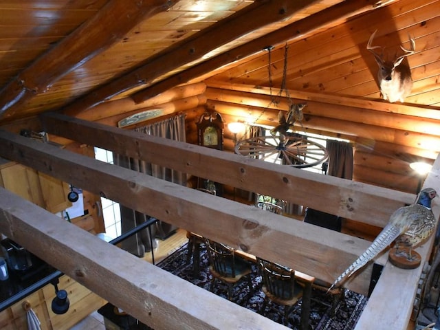 view of unfinished attic