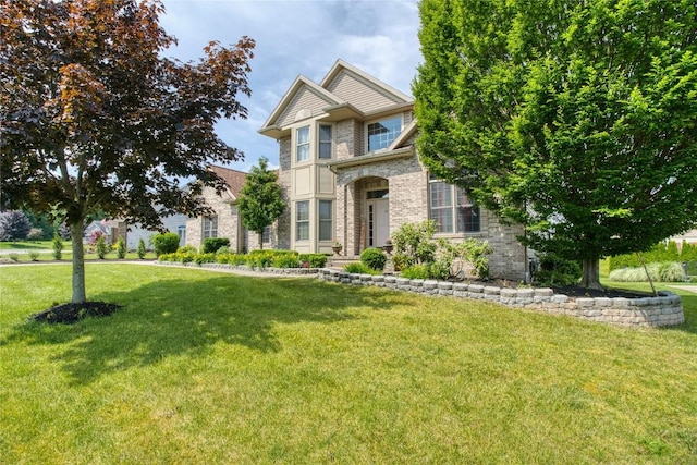 6020 Pebble Creek Dr, Fairview, PA 16415 - view of front facade with a front lawn and stone siding