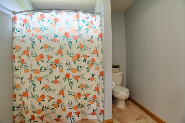 6020 Pebble Creek Dr, Fairview, PA 16415 - bathroom with tile patterned floors and a shower with shower curtain