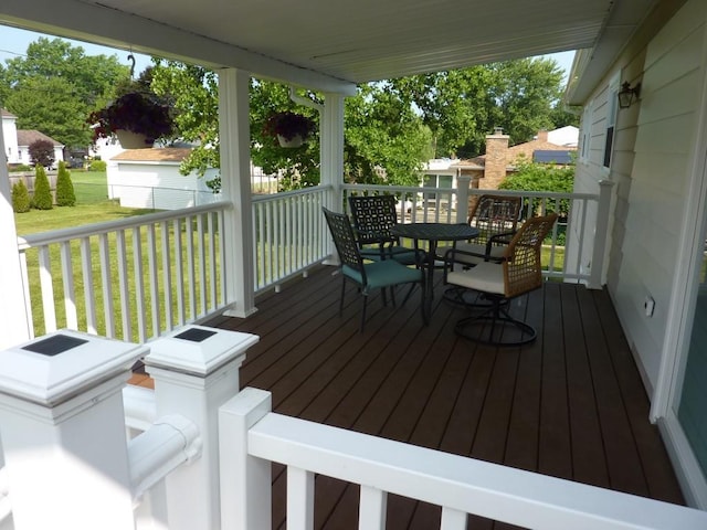 3404 Rustic Ln, Erie, PA 16506 - wooden terrace featuring a yard and outdoor dining area