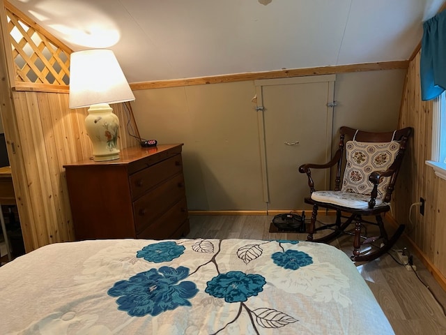 8766 Quaker Ln, Espyville, PA 16424 - bedroom with wood finished floors and wooden walls