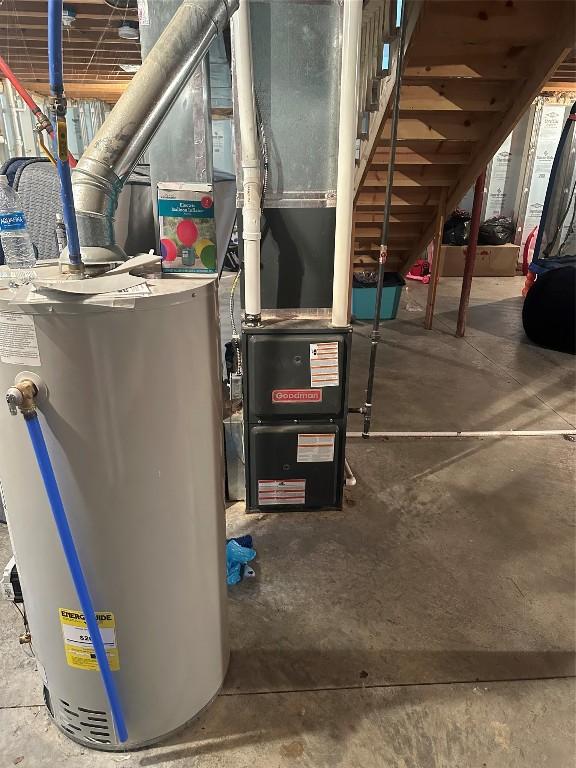 utilities featuring gas water heater