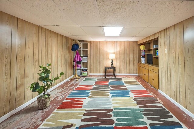 1303 Anna Ct, Erie, PA 16504 - sitting room with wooden walls, baseboards, built in features, and a paneled ceiling