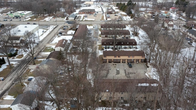 view of snowy aerial view