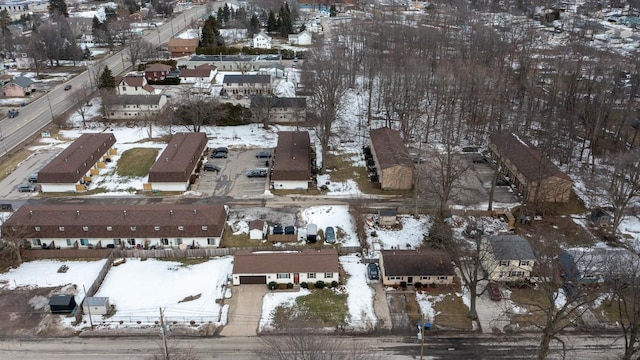 view of snowy aerial view