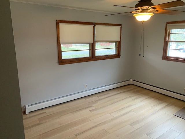 spare room featuring light hardwood / wood-style floors