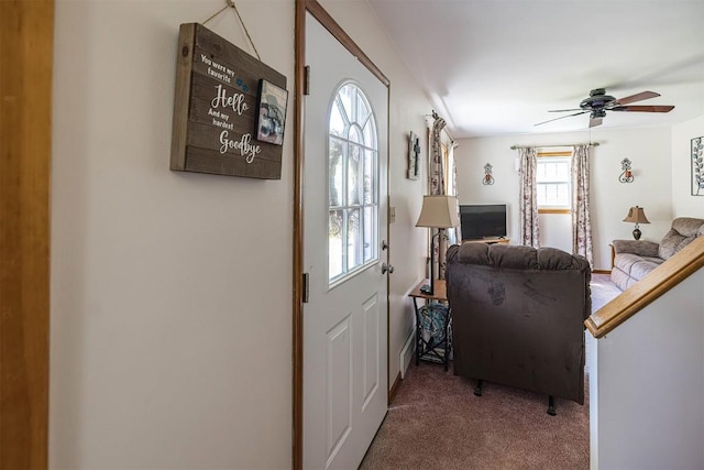 2514 E 43rd St, Erie, PA 16510 - living area with carpet flooring and a ceiling fan