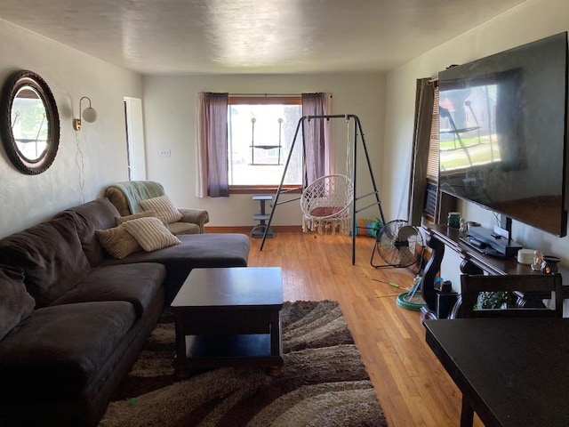 living room featuring light hardwood / wood-style flooring