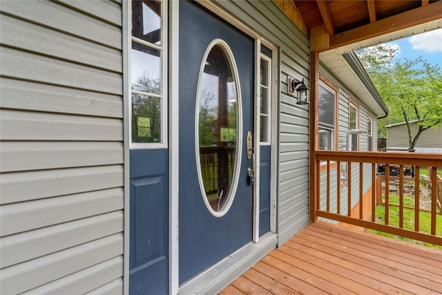 2629 River Dr, Jamestown, PA 16134 - property entrance with a deck