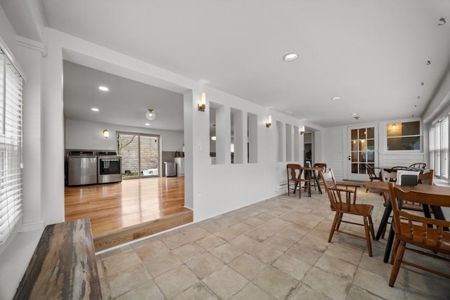 dining area with plenty of natural light