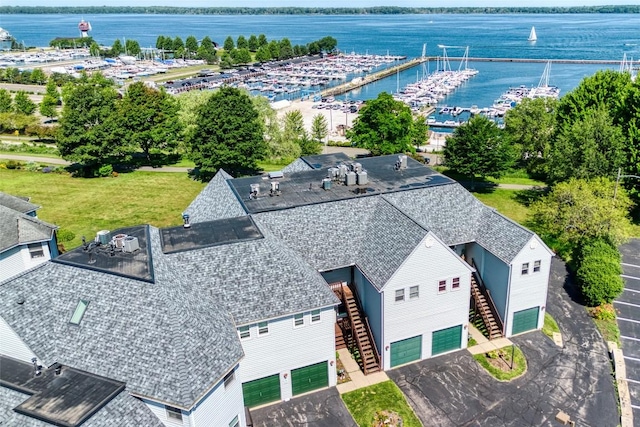 634 W 2nd St Unit 306, Erie, PA 16507 - aerial view of property and surrounding area with a marina and a nearby body of water