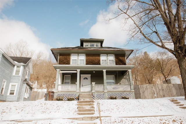 view of front of house featuring covered porch