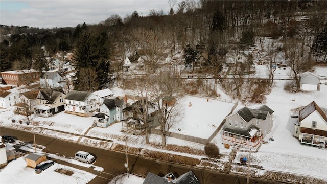 view of snowy aerial view