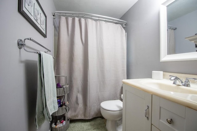 104 Hillcrest Dr, Edinboro, PA 16412 - full bathroom with toilet, vanity, and a shower with curtain