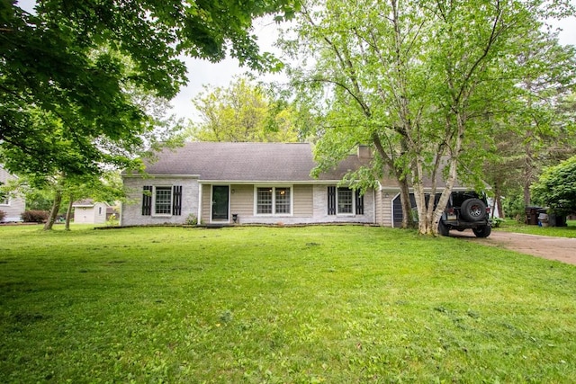 104 Hillcrest Dr, Edinboro, PA 16412 - ranch-style house with a front yard and concrete driveway