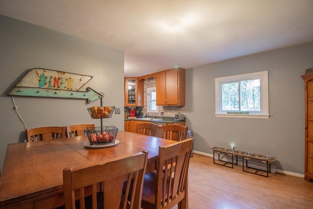 104 Hillcrest Dr, Edinboro, PA 16412 - dining room featuring light wood-type flooring and baseboards