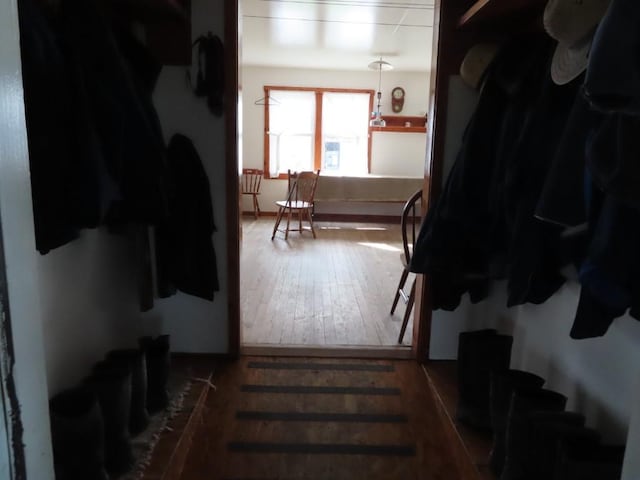 mudroom featuring hardwood / wood-style flooring