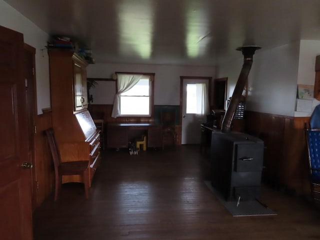 interior space featuring dark hardwood / wood-style floors