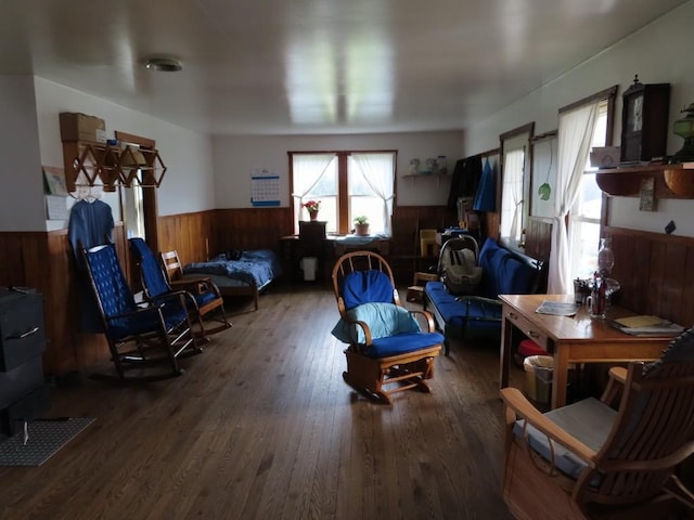 interior space with hardwood / wood-style floors