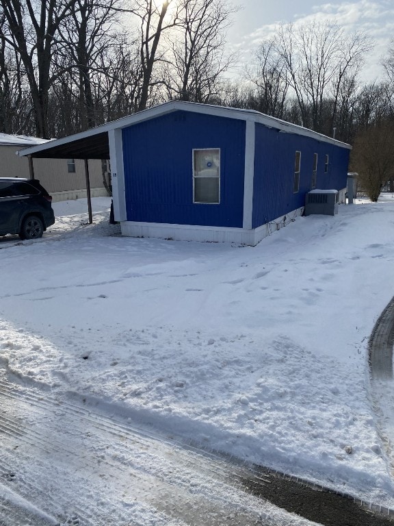 view of snow covered structure