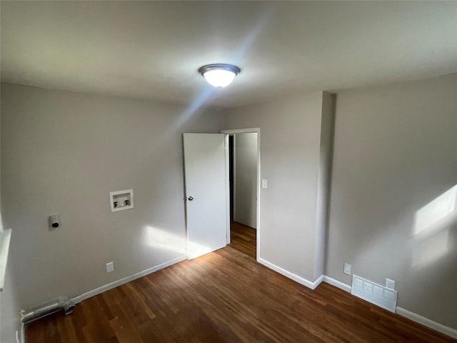 interior space with dark hardwood / wood-style flooring