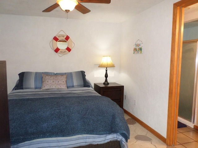 bedroom with ceiling fan