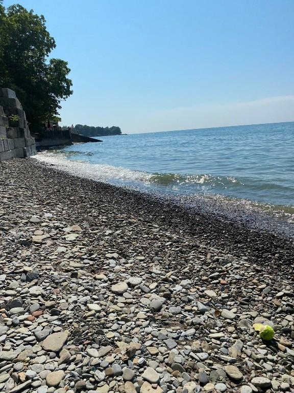 property view of water with a beach view