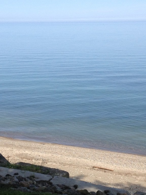 property view of water featuring a view of the beach