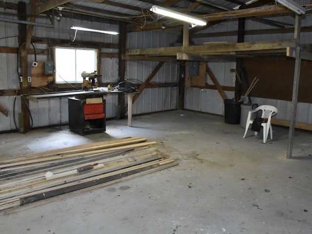 interior space with a workshop area