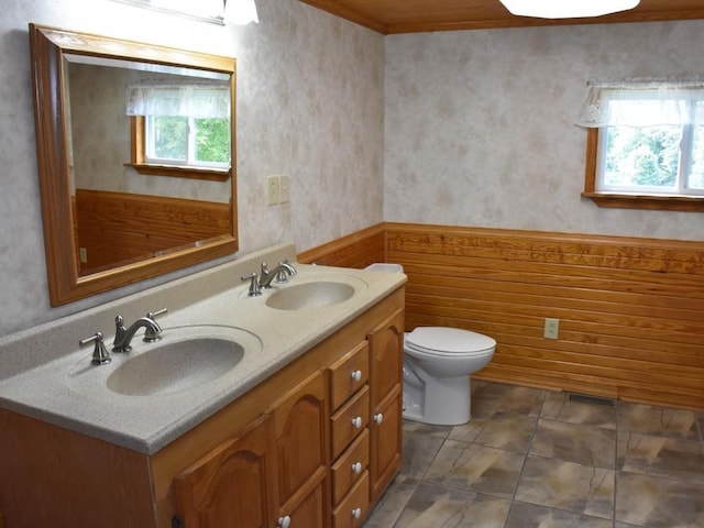 bathroom with vanity and toilet