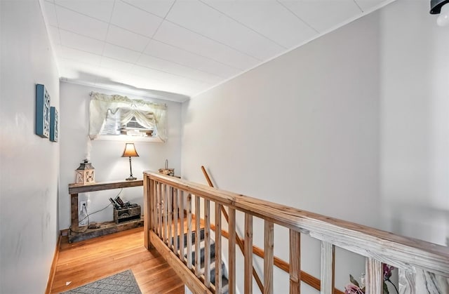 406 Spring St, Jamestown, PA 16134 - corridor with an upstairs landing and wood finished floors