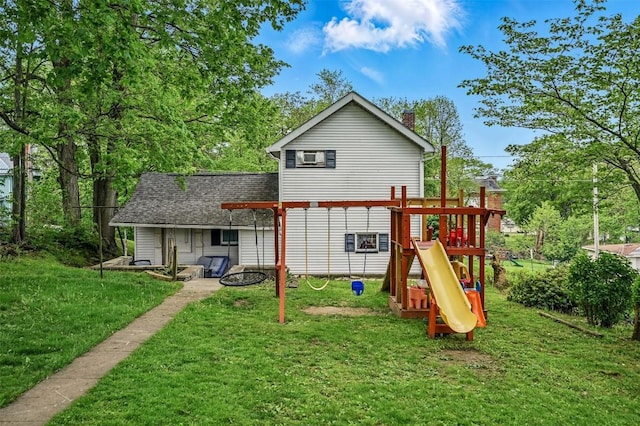 406 Spring St, Jamestown, PA 16134 - view of jungle gym with a lawn