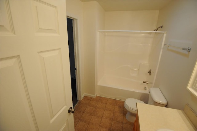 full bathroom with vanity, toilet, and shower / bath combination