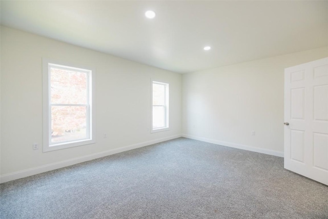 unfurnished room with carpet and a wealth of natural light