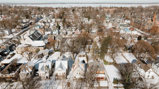 view of snowy aerial view