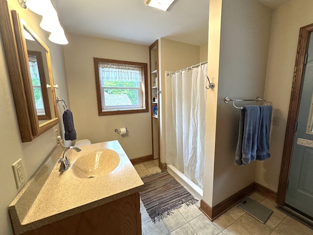 99 N Forest Ave, Meadville, PA 16335 - bathroom featuring vanity, a shower with curtain, and tile patterned flooring