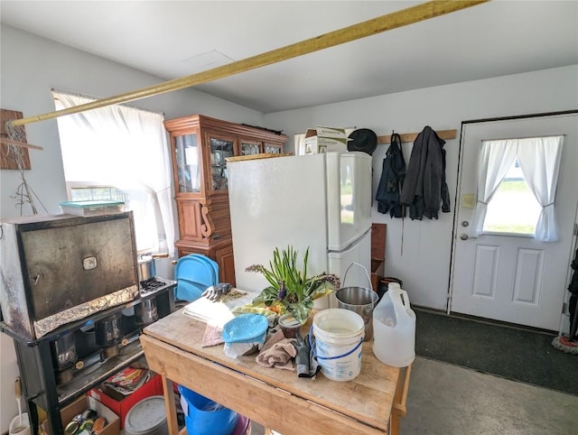 15916 Airport Rd, Linesville, PA 16424 - dining room with concrete floors